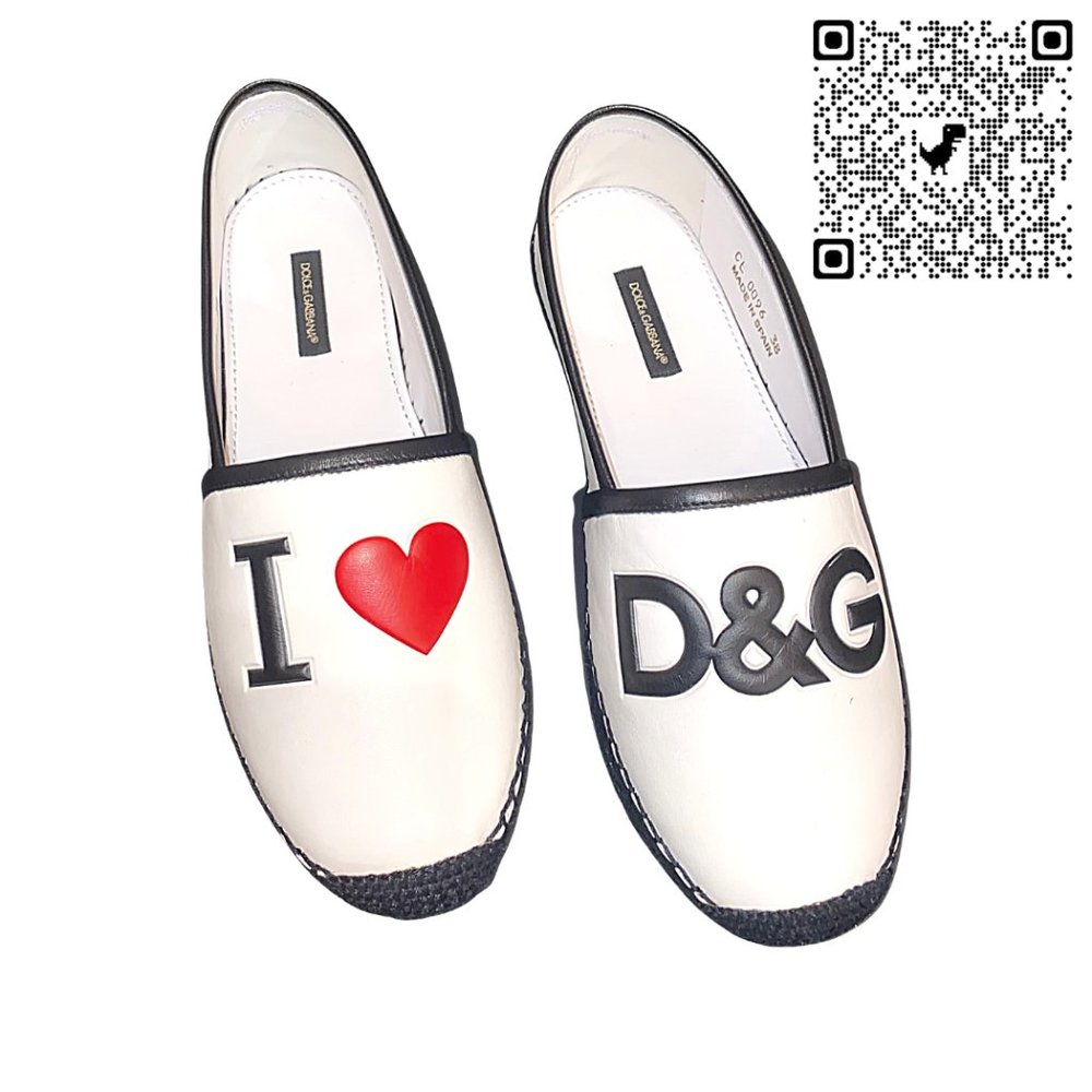 DOLCE & GABBANA I Heart D&G Espadrilles in White Leather